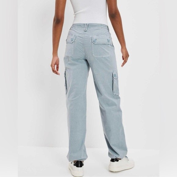 American Eagle Blue Snappy Stretch Baggy Cargo Jogger Pants size 12 - Picture 2 of 16